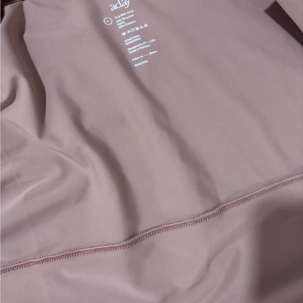 NWOT ADAY Something Borrowed Technical Button Down - Dusty Rose - Large - Picture 13 of 14